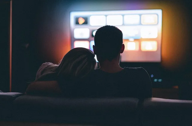couple, dark room, watching, together, tv, television, girl, guy, man, woman, room, screen, entertainment, recreation, movies, series, dark room, tv, television, television, television, movies, movies, movies, movies, movies. Adapting a brand message for a television screen