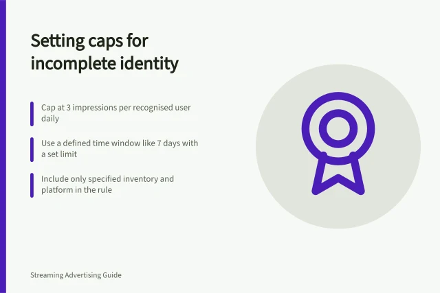 Setting caps for incomplete identity: Cap at 3 impressions per recognised user daily; Use a defined time window like 7 days with a set limit; Include only specified inventory and platform in the rule. Setting practical frequency expectations when identity is incomplete