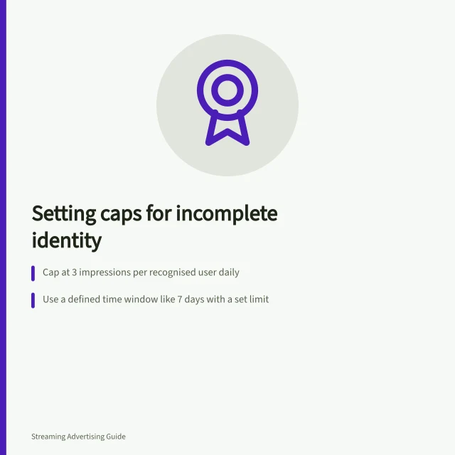 Setting caps for incomplete identity: Cap at 3 impressions per recognised user daily; Use a defined time window like 7 days with a set limit; Include only specified inventory and platform in the rule. Setting practical frequency expectations when identity is incomplete
